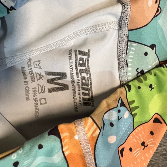 Tatami Funky fight wear leggings Cats colorful active wear Sz M - Picture 3 of 5